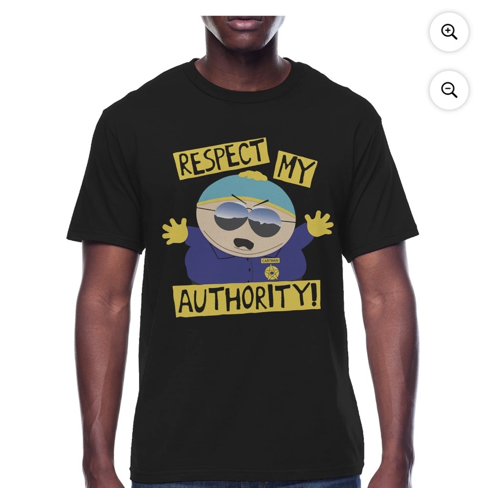 NWT South Park Cartman Black Graphic T-Shirt with Cartoon Print